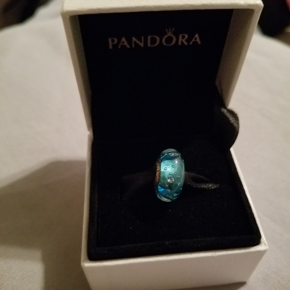 Pandora light blue murano charm Authentic